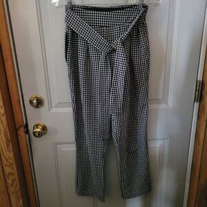 Sienna Sky Black & White Plaid Seersucker Pants Misses Medium